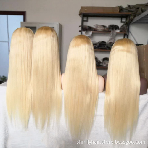 Shmily Wholesale Cuticle Aligned Unprocessed Brazilian Virgin Remy Human Hair Lace Front Wigs Full Transparent Lace Wig